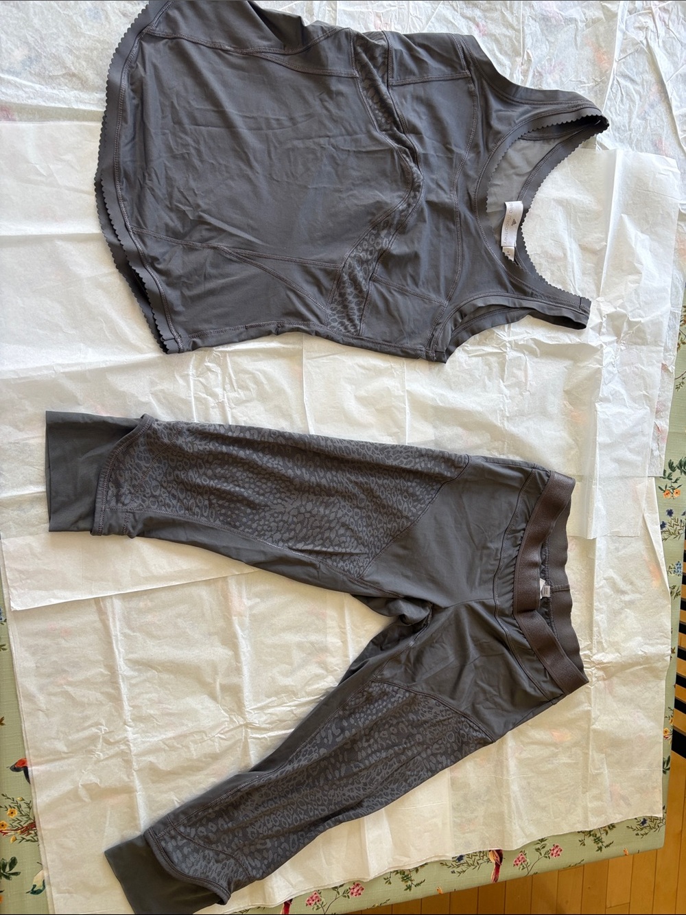 Adidas by Stella McCartney Charcoal Gray Tank Top & Capris Set